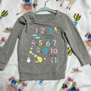 Dr Seuss lightweight sweatshirt/ heavy t shirt. Size 18 months